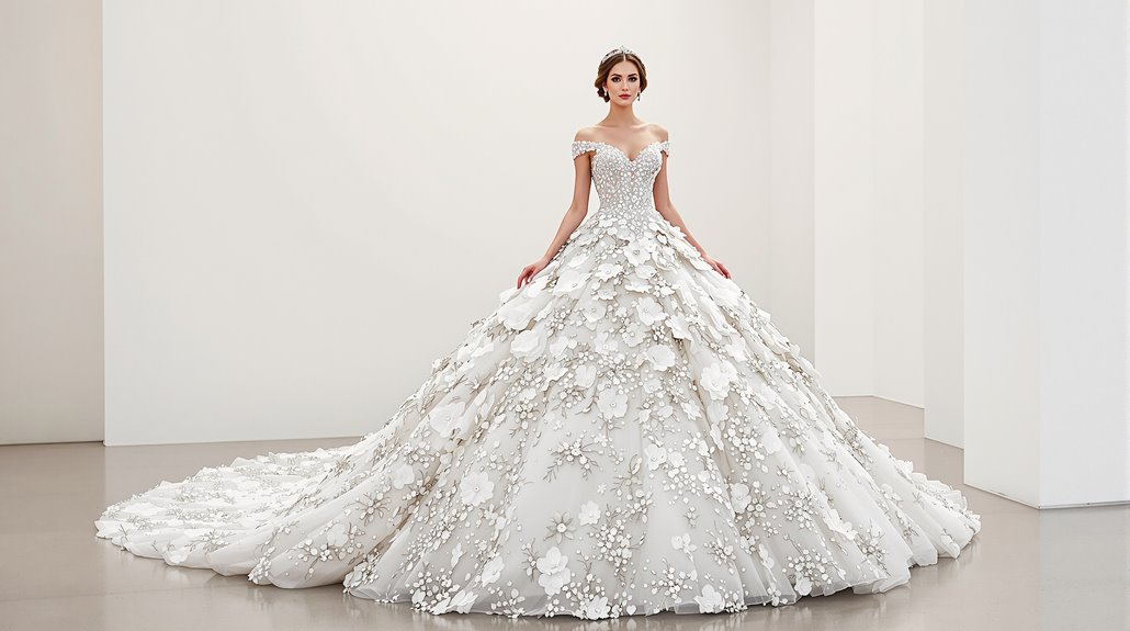 costly theatrical wedding gowns