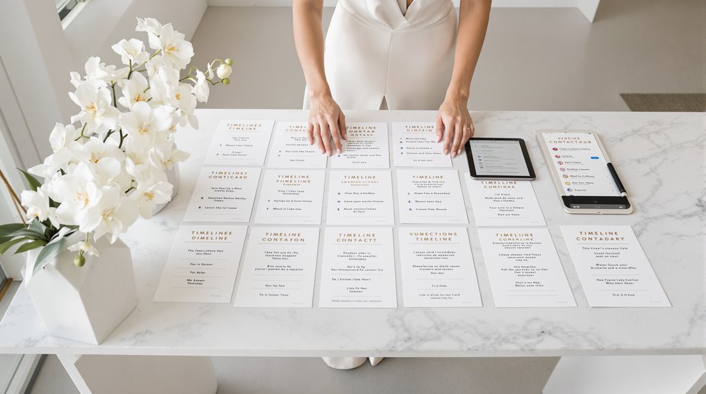 detailed wedding timeline management