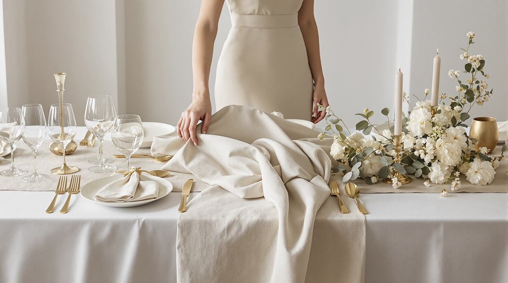 elegant flowing fabric drapes