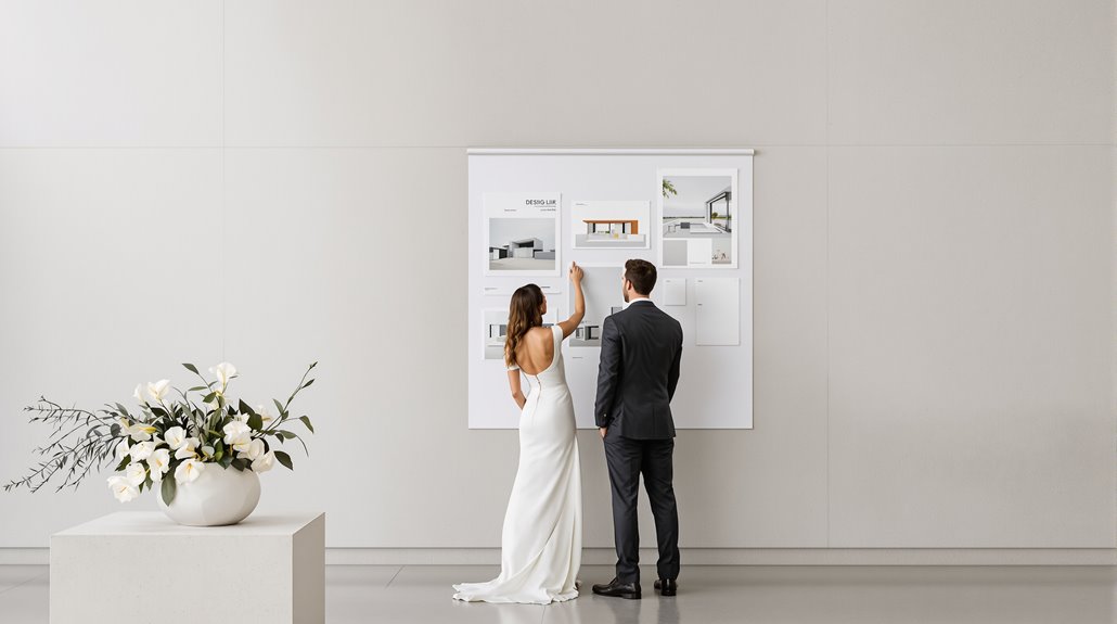 minimalist museum wedding design