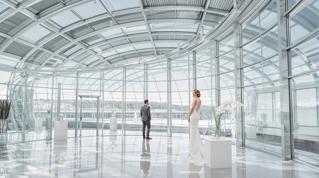 museum wedding with modern art