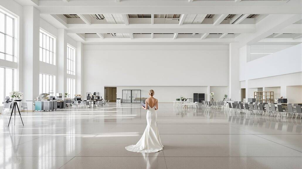 Elegant wedding venue with spacious, modern design and natural light. Perfect for a stylish and memo.